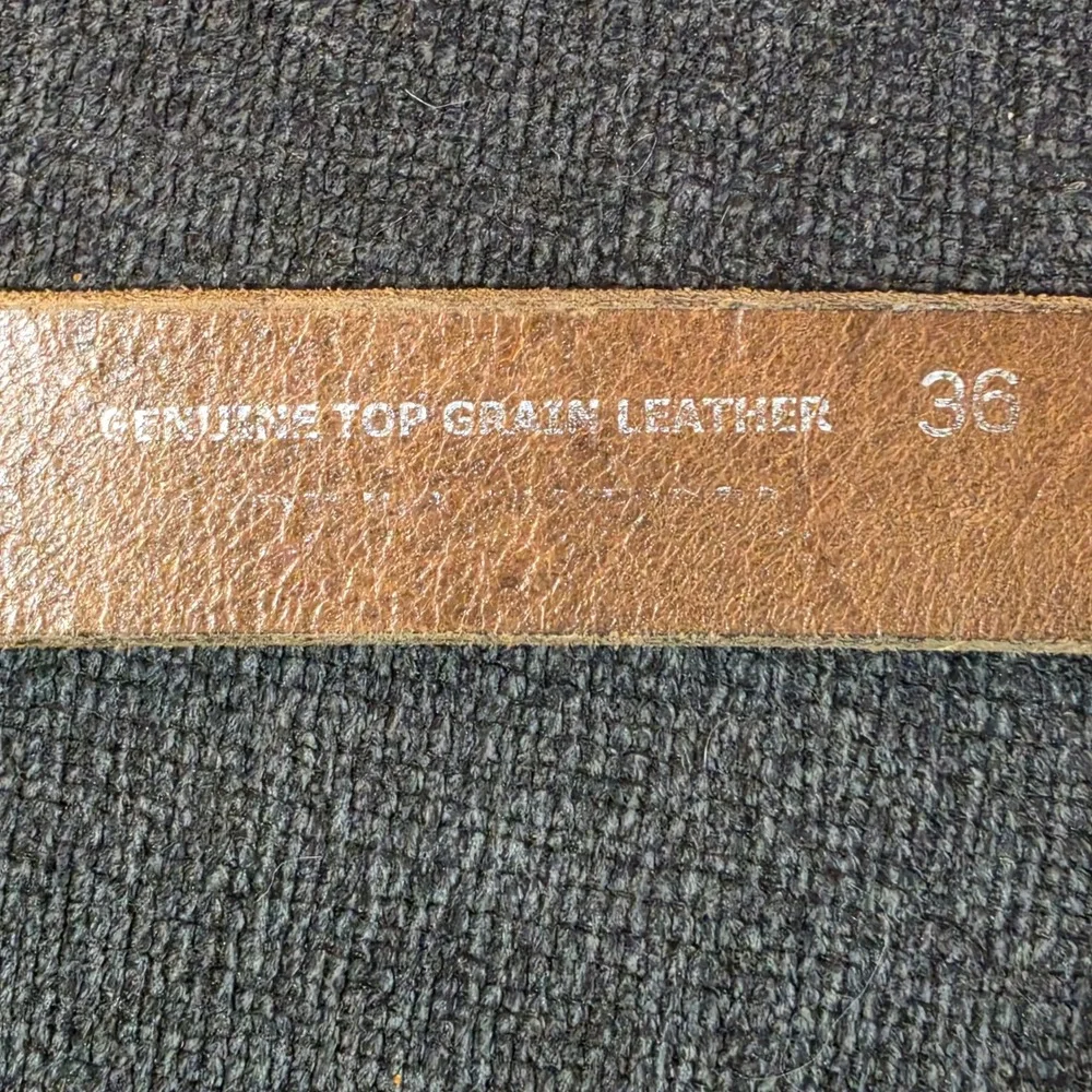 Vtg Marlboro Mens 36 38 40 Leather Belt Brown Brass Longhorn Star Buckle 1987